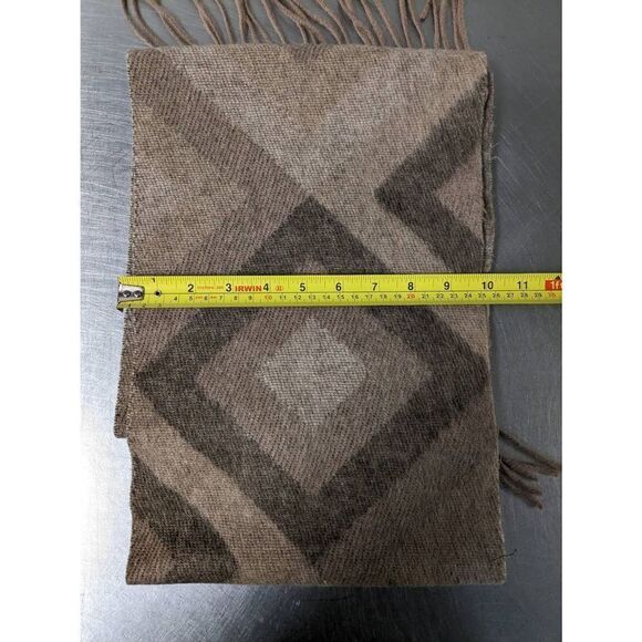 Geometric Pattern Wool Hat square Suit Winter Men's Light Green Scarf - Picture 3 of 5